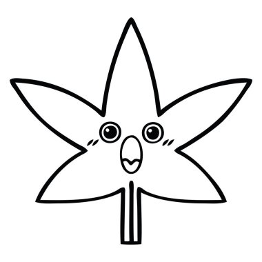 çizim karikatür marihuana yaprağı