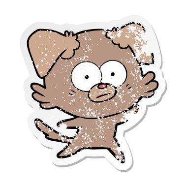 gergin köpek karikatür sıkıntılı etiket