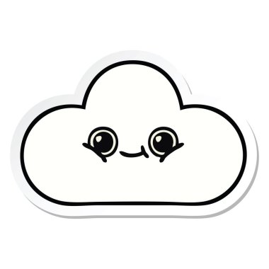 sevimli çizgi bulut etiket