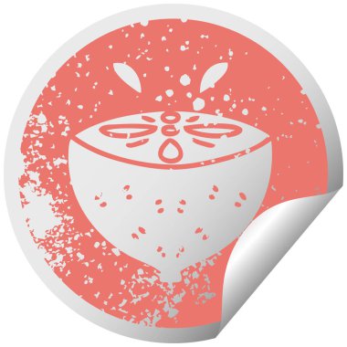ilginç dairesel peeling etiket sembolü limon sıkıntılı