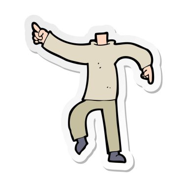 vücut işaret eden bir çizgi film etiketi 