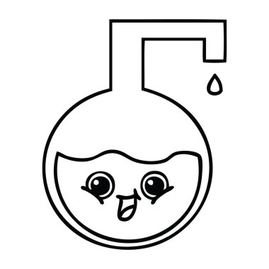 bilimsel bir deney çizim karikatür 