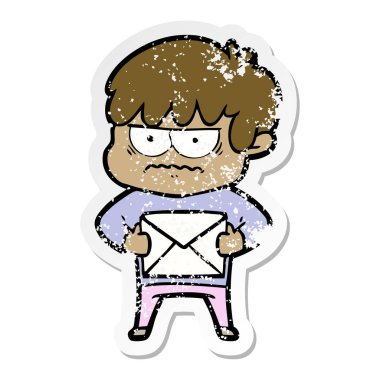 bir rahatsız çizgi film çocuk sıkıntılı etiket