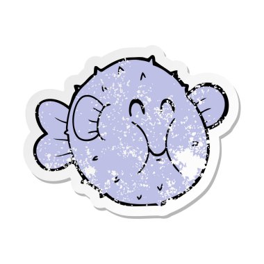 çizgi film kirpi balığı sıkıntılı etiket