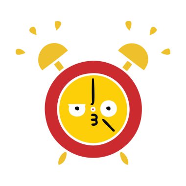 düz renk retro karikatür bir çalar saat