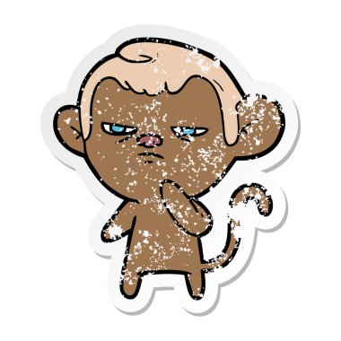 bir karikatür maymun sıkıntılı etiket