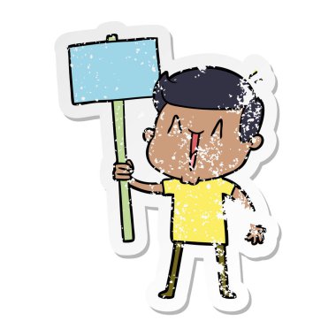 adam bir karikatür sıkıntılı etiket heyecanlı