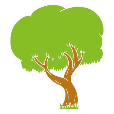 elle çizilmiş karikatür doodle yaz ağaç