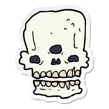 etiket bir çizgi film ürkütücü kafatası