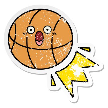 sevimli çizgi basketbol sıkıntılı etiket