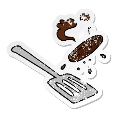 elle çizilmiş etiket karikatür doodle bir burger saygısız sıkıntılı