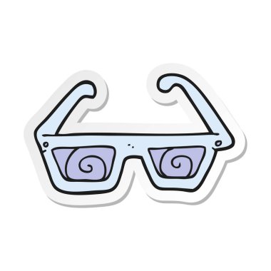 etiket bir çizgi film 3d gözlük