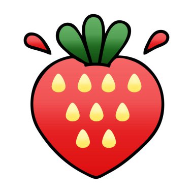 Degrade gölgeli karikatür çilek