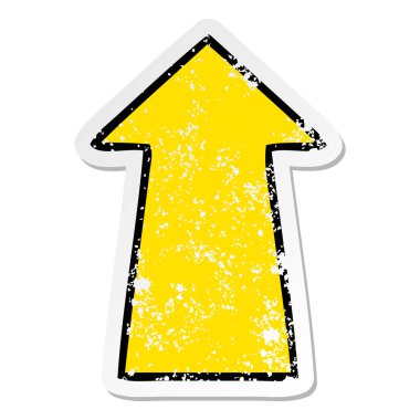 ilginç bir el sıkıntılı etiket çizilmiş karikatür oku