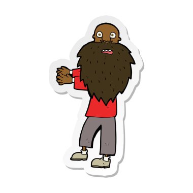 etiket bir karikatür sakallı ihtiyar