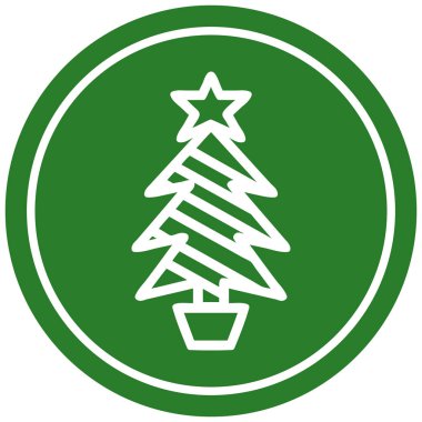 Noel ağacı dairesel simgesi
