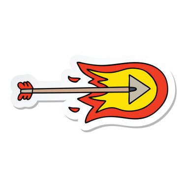 ok yanan ilginç el çizilen çizgi film etiketi