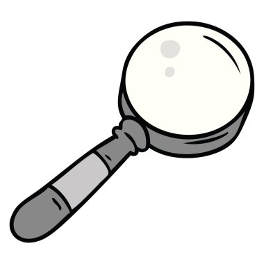 çizgi film doodle bir büyüteç