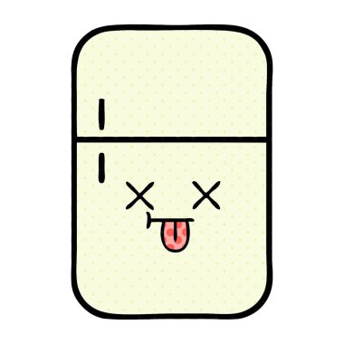 çizgi roman tarzı çizgi film buzdolabı derin dondurucu