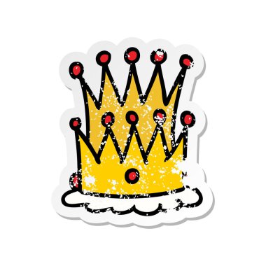 sıkıntılı etiket karikatür doodle iki kron