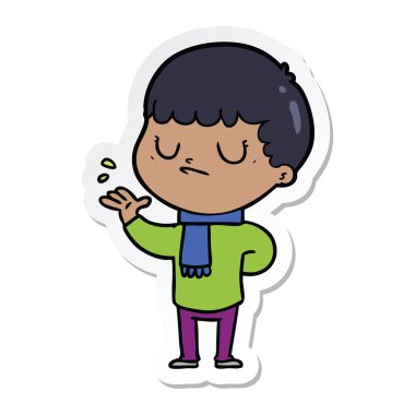 bir çizgi film huysuz çocuğun etiket