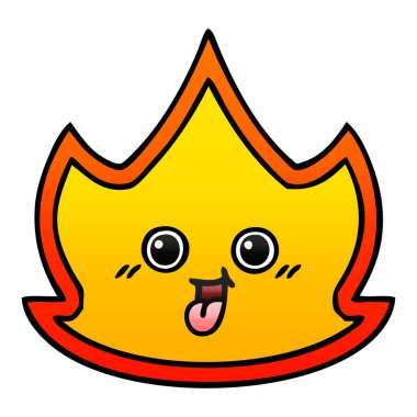 Degrade gölgeli karikatür bir ateş