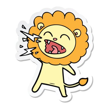 kükreyen aslan çizgi film etiketi