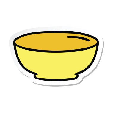 ilginç bir el etiket karikatür kase çizilmiş