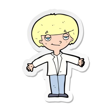 bir çizgi film kendini beğenmiş çocuk etiket