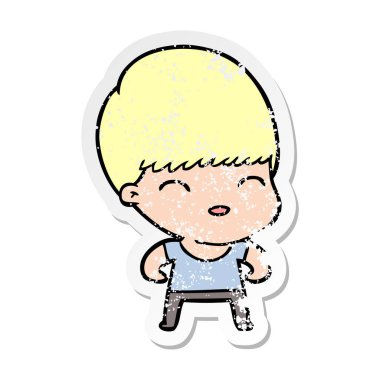 bir mutlu çizgi film çocuk sıkıntılı etiket