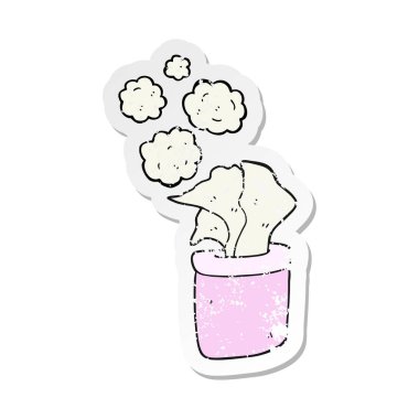 bir çizgi film kutu mendil Retro sıkıntılı etiket