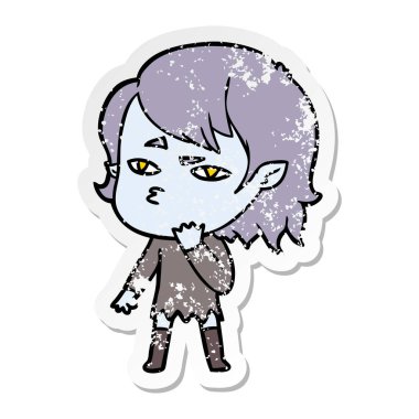 bir çizgi film vampir kızın sıkıntılı etiket