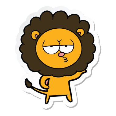 etiket karikatür sıkılmış aslan