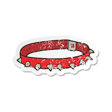 çizgi film köpek tasması Retro sıkıntılı etiket