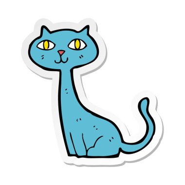 etiket bir karikatür kedi