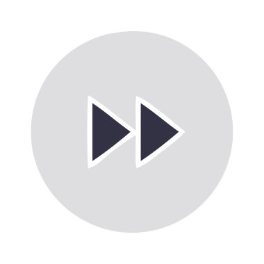 düz renk Retro karikatür hızlı ileri düğmesi