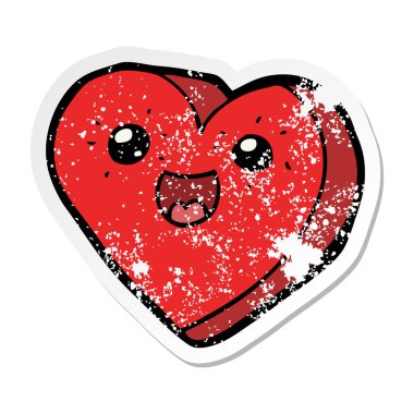 bir kalp çizgi film karakteri sıkıntılı etiket