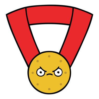 sevimli çizgi bir altın madalya