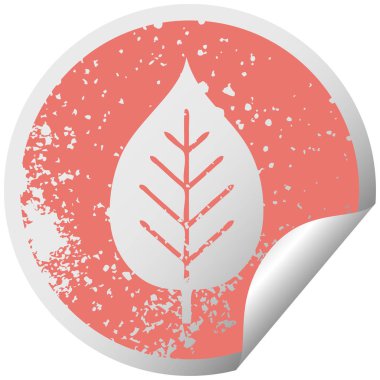 sıkıntılı dairesel peeling etiket sembol yeşil yaprak