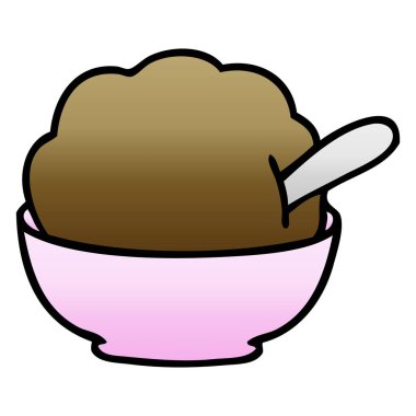 Degrade ilginç karikatür çikolatalı dondurma gölgeli