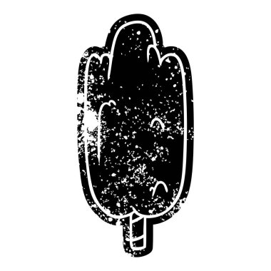 Tek yeşil ağaç çizim grunge simgesi