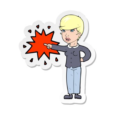 etiket suçlayarak bir karikatür kadının