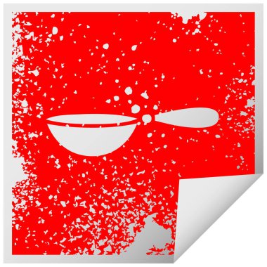 sıkıntılı Meydanı etiket sembolü ölçme kaşık kabuk soyma