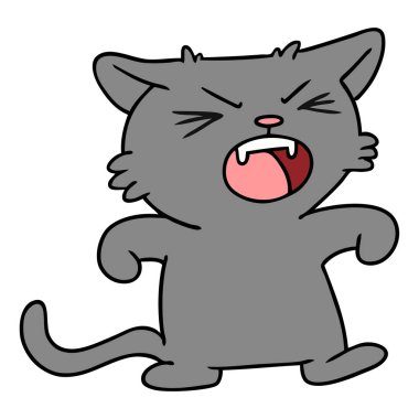 cırtlak bir kedi çizgi film doodle