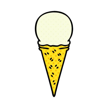 ilginç çizgi roman tarzı çizgi film vanilyalı dondurma koni