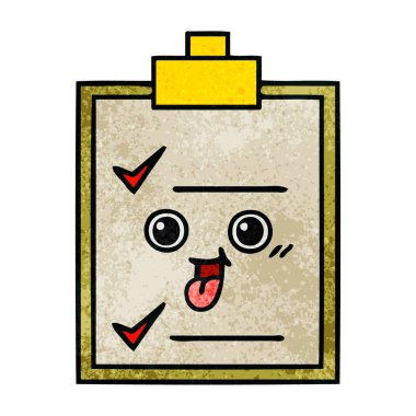 Retro grunge doku karikatür kontrol listesi