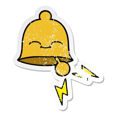 Zili çalmadan bir sevimli çizgi sıkıntılı etiket