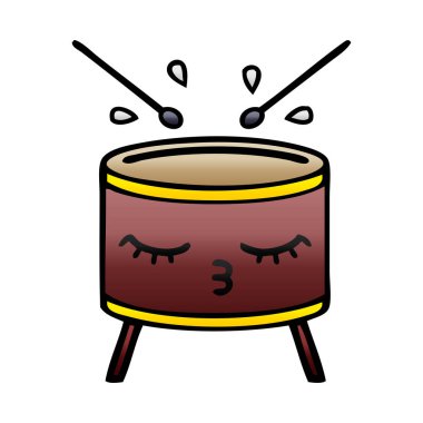 Degrade gölgeli karikatür davul