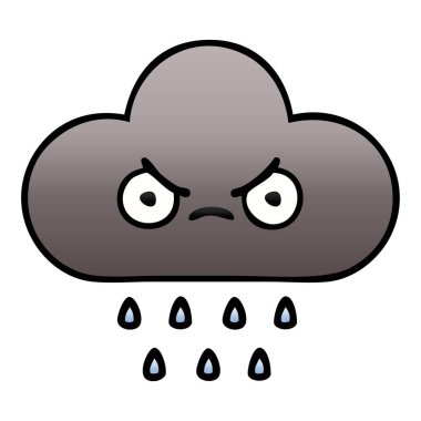 Degrade gölgeli karikatür fırtına yağmur bulutu