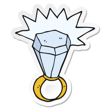 etiket bir karikatür büyük elmas yüzük